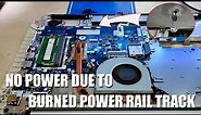 Lenovo Ideapad 320 - No Power, burned motherboard repair