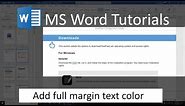 Create heading with background color in MS Word