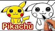 How to Draw Pokemon Go - Pikachu Cute step by step Easy