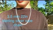 3.5 mm 22 in SILVER ROPE CHAIN [ Amazon chain unboxing and review]