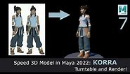 Turntable and Render - Korra: Speed 3D Model in Maya 2022