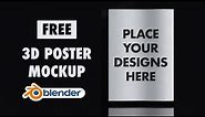 Free 3D Poster Mockup (Wind effects + 360°)