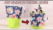 DIY Sliding Pencil Case Pattern - How to make a pop up slide down standing pencil case
