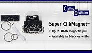 Super ClikMagnet Ceiling Hooks - Strong Magnets to Hang Displays, Signs, Decor and More - Magnets with 10 lbs. Pull - Pack of 10, White