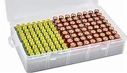 Xuerdon Battery Storage Organizer Case, Battery Vault Box Holder Container for 134pcs AA AAA Batteries, Garage Organization Carrying Bag Fits Home Kitchen Warehouse (Batteries Not Include)