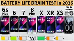 iPhone 6s Plus vs iPhone 6 vs iPhone 7 vs 8 Plus vs X vs XR vs XS Battery Life DRAIN Test in 2023