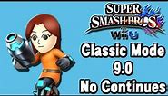 Super Smash Bros. For Wii U (Classic Mode 9.0 No Continues | Mii Gunner) 60fps