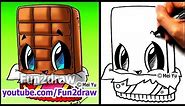How to Draw Cute Cartoons - Chocolate Bar - Fun2draw kawaii food | Online Art Courses
