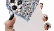 ENYTDMO Cute iPhone 13 Pro Case 3D Glitter, Pretty Sparkle Rhinestone Diamond Cute Aesthetic Heart Gems Bling Case Soft Bumper Case Cover for Women Girl with iPhone 13 Pro