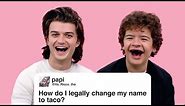 Stranger Things’ Gaten Matarazzo and Joe Keery Give Advice to Strangers on the Internet | Glamour