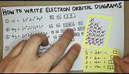 How to Write Electron Configurations and Orbital Diagrams (General Chemistry I)