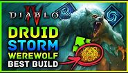 Diablo 4 - New Best Endgame Druid Build The Storm Werewolf! MASSIVE Damage Level 100, Skills & Gear
