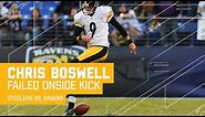 Kick Fail! Steelers K Chris Boswell Attempts Worst Rabona Onside Kick | Steelers vs. Ravens | NFL