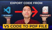 One Click to Export Code from VS Code to PDF Document File 🚀 Print Extension