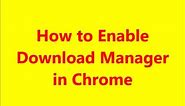 How to enable download Manager in Google Chrome app