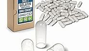 Purecaps USA - Size 2 Empty Clear Gelatin Pill Capsules - Fast Dissolving and Easily Digestible - Preservative Free with Natural Ingredients - (1,000 Joined Capsules)
