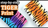 How to paint TIGER STRIPES || Step By Step Tiger Print Tutorial || Rock Painting 101