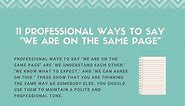 11 Professional Ways to Say "We Are on the Same Page"