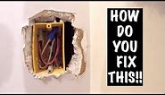 HOW TO REPAIR OVERCUT ELECTRICAL BOX (DRYWALL)