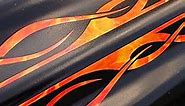 Pinstripe Flame Decals - True Fire - 4pc Set for John Deere & All Riding Ride on Lawn Garden Mower Tractor Racing