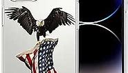 Losthll Compatible with iPhone 14 Pro Clear Case,American Flag Eagle Patriotic iPhone Case for Women Men,Four Corner Reinforced Shockproof TPU Bumper Phone Cover Designed for iPhone 14 Pro 6.1 Inch