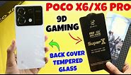 Poco X6 and Poco X6 Pro 9D Gaming Tempered Glass | Back Cover | Full Screen Protection ⚡⚡