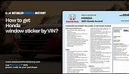 HOW TO GET YOUR HONDA WINDOW STICKER BY VIN? | Honda Window Sticker Lookup Guide