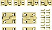 Jinyuanchao Mini Solid Brass Hinges Cabinet Drawer Butt Hinges for Jewelry Chest Wood Box,1/1.5/2.5Inch,Butt Hinges,8PCS (1Inch)