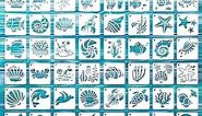 Augshy Stencils for Painting, 56 Pack Sea Ocean Creatures Stencils Sea Animal DIY Pattern Stencils for Painting on Wall Floor Decor DIY Rock Painting Art Projects (3inch)