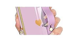 Petitian for iPhone Xs Max Square Case with Loopy Stand/Strap, Luxury Cute Women Girls Heart Electroplated Designer Squared Edge Phone Cases for XSMax, Purple