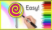 How to Draw a LOLLIPOP! Coloring Page for Kids