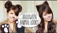 DIY Halloween Costume Ideas | Bear & Cat Ears Hairstyle & Makeup Tutorial