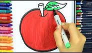 Apple Coloring Pages 🍎 | How to Draw Apple | Learn Coloring