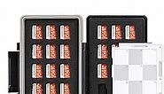30 Slots Micro SD Card Case with Index Label, Water Resistant & Shockproof Micro SD Card Holder, Compact MicroSDHC/MicroSDXC/Micro SD Card Organizer Storage