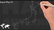 Japan Map Outline / Japan Border Map / How to Draw Japan Map with Easy Tricks / Map of Japan