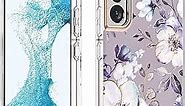 MILPROX Compatible with Samsung Galaxy S22 Plus Flower Case, Cute Case Design for Girls Women,Shockproof Floral Pattern Hard Back for Samsung Galaxy S22 Plus 5G Phone 2022 6.6 in-Blossom