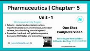 Chapter 5 | Tablet, Capsule complete lecture notes | D.Pharma 1st year syllabus ER20 | Pharmaceutics