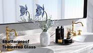 ISTRIPMF Rectangle White Bathroom Mirror 60x28 Inch, Large Matte White Bathroom Vanity Mirror,Round Corner White Metal Framed Mirror for Wall,Anti-Rust,Tempered Glass (Horizontal/Vertical)