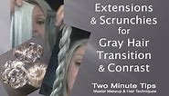 Extensions & Scrunchies for Gray Hair Transition & Contrast - B