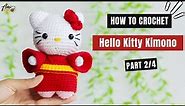 #523 | Hello Kitty Kimono Amigurumi (2/4) | How To Crochet Dolls Amigurumi | @AmiSaigon