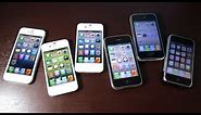 iPhone 5 VS iPhone 4S VS iPhone 4 VS iPhone 3Gs VS iPhone 3G VS iPhone 2G Comparison Test