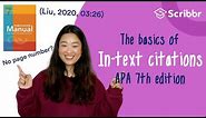 APA 7th Edition: The Basics of APA In-text Citations | Scribbr 🎓