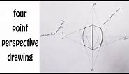 How to draw four point perspective || How to draw in perspective for beginners [ part - 4 ] easily