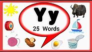 Letter Y words for kids/ Words start with letter Y/ Phonics letter Y/Y letter words/Y for words