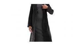 Only belted tailored wool look coat in dark grey melange | ASOS