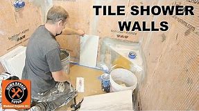 How to Tile a Shower Wall...Vertical 12x24 Porcelain -- by Home Repair Tutor