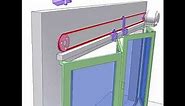Folding door controlled by cable