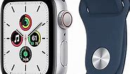 Apple Watch SE (Gen 1) [GPS + Cellular 40mm] Smart Watch w/Silver Aluminium Case with Abyss Blue Sport Band. Fitness & Activity Tracker, Heart Rate Monitor, Retina Display, Water Resistant