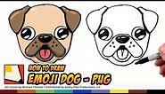 How to Draw a Cute Dog Emoji Pug for Beginners Step by Step | BP