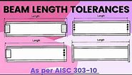 Steel structure beam tolerances as per AISC 303-10